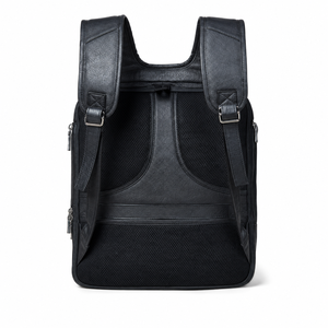 Sac à dos en cuir grand format avec fermeture éclair, durable, antivol, imperméable, avec chaînes, style vintage de haute qualité pour hommes actifs - Product Image 3