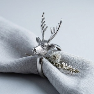 Wholesale Zinc Alloy Silver Plated Menorah Napkin <b>Ring</b> Modern Judaica Tableware Ornaments for Hanukkah Party Kosher Dinner Event - Product Image 3