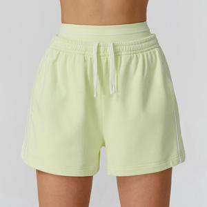Shorts Deportivos para Mujer, Ecológicos, Transpirables, de Secado Rápido, Spandex/Poliéster, Cintura Elástica, Bloques de Color, para Yoga y Ejercicio - Product Image 1