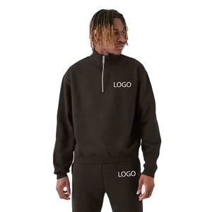 Sweat-shirt à col rond pour homme en violet uni avec logo personnalisé et pantalon de survêtement assorti, ensemble de survêtement OEM ODM, vêtements en gros - Product Image 4