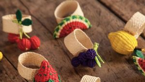 Anillos de Servilleta de Bambú Hechos a Mano con Diseño de Frutas: Fresa, Limón, Cereza, Uva, Pera, Naranja, Decoración Ecológica para Mesa de Fiesta, 5 cm de Ancho - Product Image 3