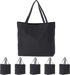 Sac fourre-tout en coton uni, écologique, design tissé, grande taille, avec un ensemble de cinq petits sacs, couleur beige, design tissé, fournisseur OEM - Product Image 1