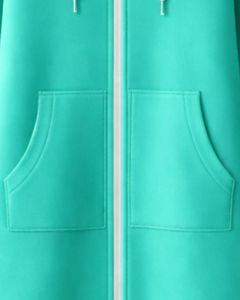 Sudadera con capucha larga verde menta para mujer, abrigo de invierno con forro polar y bolsillos tipo canguro, ropa casual cálida, fabricación OEM personalizada - Product Image 6