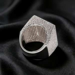 Anillo de Diamantes Moissanite Cuadrado de Lujo con Incrustaciones de Diamantes para Hombre y Mujer, Plata de Ley 925, Joyería de Moda Hip Hop - Product Image 3