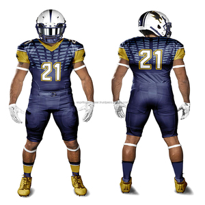 Nouveau modèle d'uniforme de football américain, vente en gros d'usine, logo personnalisé par sublimation, manches courtes, respirant, séchage rapide, 100% polyester - Product Image 4