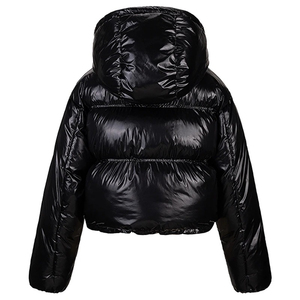 <b>Women's</b> Winter Warm Bubble Puffer <b>Jacket</b> Breathable Nylon Coats with Shiny <b>Light</b> Zipper Closure Printed Pattern Crop Style <b>Women</b> - Product Image 2