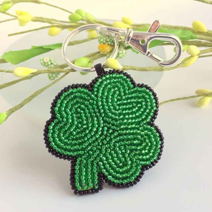 Intricate Embroidery & Bead Detail Keychain hand embroidery luxury beaded keychain car <b>keyring</b> - Product Image 1