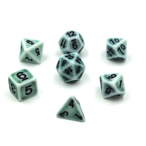Elegante Juego de 7 Dados Poliédricos de Hueso Moldeado, Ecológicos y Duraderos para Juegos de Mesa, Coleccionistas de RPG, Tradebyd - Product Image 1
