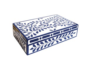 Boîte de rangement à bijoux UO de luxe moderne personnalisée en os incrusté, avec choix de couleurs multiples, forme et motif personnalisés, incrustation en os - Product Image 2