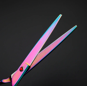 Kit de ciseaux à effiler de qualité supérieure couleur argent 6 pièces, magnifiques kits de barbier avec étui en cuir à fermeture éclair - Product Image 4