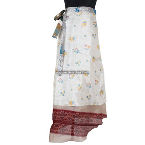 Faldas de seda indias tipo sari, talla grande, vintage, de seda mágica, de 38 pulgadas, falda cruzada, vestido maxi tipo tubo halter, fabricante mayorista - Product Image 3