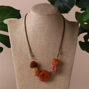 Jiojew Collier long classique en résine, personnalisable, vente en gros, bijoux de mode pour femmes et unisexe, pour fêtes, fiançailles, anniversaires, chaîne de pull - Product Image 4