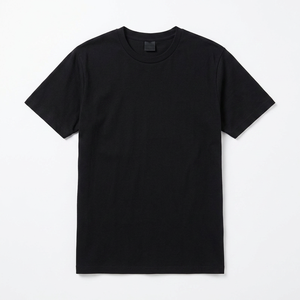 T-shirt pour homme bleu marine à manches courtes et col rond, 100 % coton, coupe classique, décontracté, respirant, motif lettres, tricoté, teint uni - Product Image 3