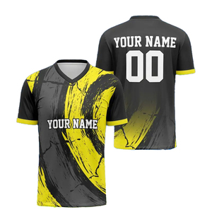 เสื้อฟุตบอลผู้ชายคอปกแบบกำหนดเอง สีดำเหลือง พิมพ์ลายแบบซับลิเมชั่น ระบายเหงื่อ แห้งเร็ว ต้านเชื้อแบคทีเรีย แขนสั้น - Product Image 4