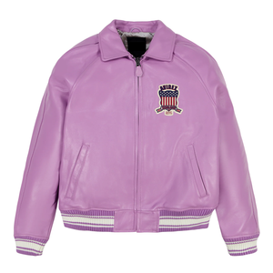 Blouson Avirex unisexe en cuir de vache véritable, style classique personnalisable, coupe-vent respirant pour l'hiver, streetwear, logo sur le devant - Product Image 1