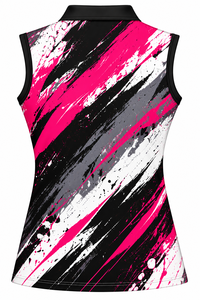 Top Deportivo de Golf sin Mangas para Mujer, con Botones, Estampado por Transferencia Térmica, de Secado Rápido, 100% Poliéster Tejido - Product Image 3