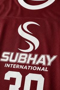 Women <b>Maroon</b> American Football Jersey Number 30 Short Sleeve Crew Neck Breathable Polyester Sport Apparel Regular Fit - Product Image 3