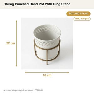 Handmade 16 cm Iron Pot Stand Chalk <b>Brass</b> Pierced Band Chirag Punched Band Metal Candle Holders <b>Lanterns</b> for Home Decor Hotel - Product Image 4