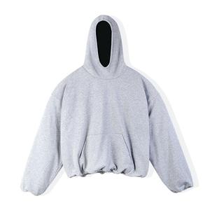 เสื้อฮู้ดดี้โอเวอร์ไซส์ผู้ชาย สีพื้น ผ้าฝ้ายเฟรนช์เทอร์รี่ สวมใส่สบายๆ สำหรับฤดูใบไม้ร่วง ทรงปกติ มีกระเป๋า - Product Image 1
