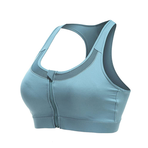 Custom Made Medium Support Breathable Quick Dry Yoga Fitness Bra Women Front Logo Simple Removable Pads New Arrival - Product Image 1