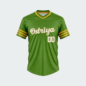 Wholesale Custom Printing Team Wear Baseball <b>Shirts</b> Best Quality Heat-Transfer Printing Short Front Quick Dry Anti-Bacterial - Product Image 2