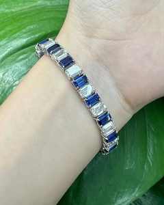 Nouveau bracelet en argent 925 pour femmes, bijoux de mode, saphir incrusté sur une seule rangée, vente directe d'usine - Product Image 6
