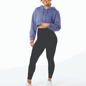 Women's Cropped <b>Hoodie</b> Sweatshirt Long Sleeve Solid Color Casual Yoga Activewear Breathable Knitted Fitness Training Workout Top - Product Image 2