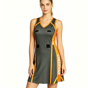 Vestido de Animadora Gris y Naranja para Mujer, Sublimado, Transpirable, de Poliéster, Uniforme Deportivo para Adultos, Diseño de Logotipo Personalizable - Product Image 1