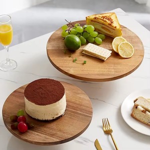 Support à gâteau rond en bois fait main, base blanche, présentoir à dessert rustique, lavage à la main uniquement ART ZONE INTERNATIONAL - Product Image 4