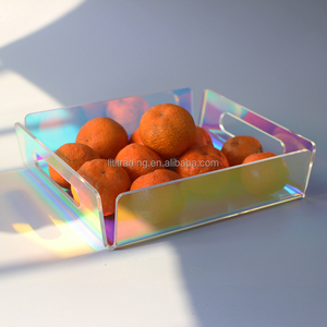 Nóng cong Pinch góc vuông <span class=keywords><strong>Acrylic</strong></span> khay: Bắc Âu tùy chỉnh hiện đại óng ánh cầu vồng đầy màu sắc <span class=keywords><strong>plexiglass</strong></span> <span class=keywords><strong>Acrylic</strong></span> khay trái cây - Product Image 3