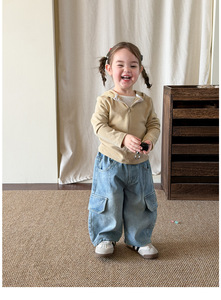 Pantalon cargo ample pour tout-petits garçons, style hip-hop, en coton, <span class=keywords><strong>jean</strong></span> unisexe, <span class=keywords><strong>jean</strong></span> baggy - Product Image 5