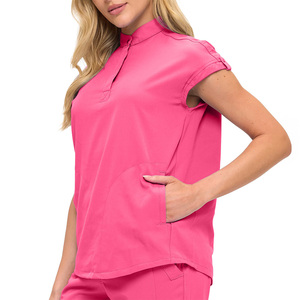 Ensemble de blouses roses pour femmes, coton et polyester tissé, uniforme d'hôpital, pantalon de travail médical, fourniture OEM - Product Image 5