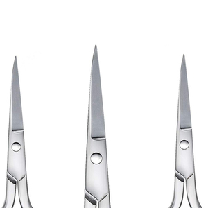 Ciseaux de manucure en acier inoxydable, lame droite, coupe-ongles, manche rond, ciseaux de précision, pointe fine, outil de soin des cuticules - Product Image 5