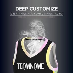 Custom Design Sublimation Printed Basketball Jerseys Lightweight Breathable Polyester Team Uniform for Summer Training Matches - Product Image 2