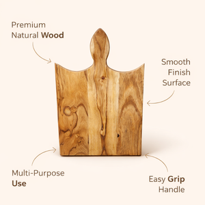 Durable Wooden Serving Tray & Chopping <b>Board</b> | <b>Solid</b> <b>Wood</b> Kitchen <b>Board</b> with Juice Groove | Ideal for Meat Cutting, Fruit Prep - Product Image 6