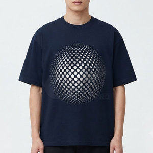 Camiseta con estampado reflectante de alto rendimiento para hombre, camiseta de algodón de manga corta, cómoda, transpirable, informal, moda urbana, ropa diaria - Product Image 3