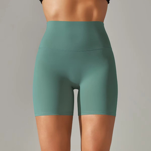 Womens Performance Gym Shorts Quick Dry Fitness Training Running Shorts Stretch Breathable Fabric High <b>Waist</b> Secure Pocket - Product Image 4