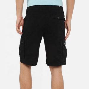 Pantalones cortos Cargo de algodón para hombre, ropa de calle informal de verano, logotipo desgastado negro con múltiples bolsillos, método de tejido de punto - Product Image 2