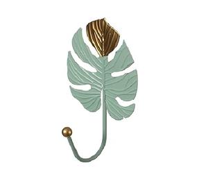 Porte-clés mural en métal haut de gamme avec crochets de suspension à motifs de feuilles variés et rails de rangement - Product Image 4