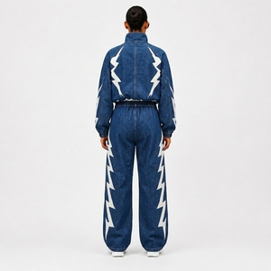 Nylon Black Sports Tracksuit <b>Set</b> with Athletic Jacket and Track Pants for Fitness Training Running Workout and Outdoor wear - Product Image 2