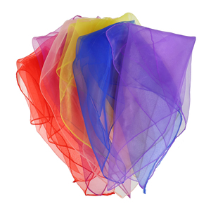 Écharpe en soie pour la danse et les instruments de musique des enfants, éducation précoce, 60x60/40x50cm, multicolore, lot en vrac - Product Image 1