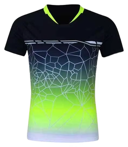 เสื้อเทนนิสแขนสั้นคอวีผู้ชาย สีไล่ระดับ พิมพ์ลายแบบซับลิเมชั่น ผ้าโพลีเอสเตอร์ ระบายเหงื่อได้ดี ชุดกีฬาฤดูร้อน - Product Image 1