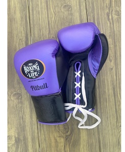 Guantes de MMA No Boxing No Life, Morados y Negros, de Cuero Elástico con Cordones, para Entrenamiento y Sparring, para Adultos - Product Image 1