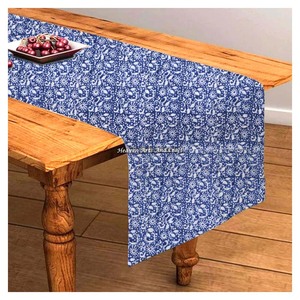 Indian Floral Hand Block Printed 100% Cotton Cloth Vintage Look Mid-Century Modern Home Decor For Wedding Events Home Decor - Product Image 4