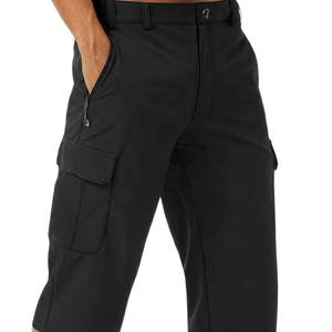 Pantalones Cortos Cargo para Hombre Rolein, Color Sólido, con Bolsillos, Impermeables, de Secado Rápido, Cintura Media, Casuales, de Nylon/Algodón, Cierre de Cremallera, 220g - Product Image 4