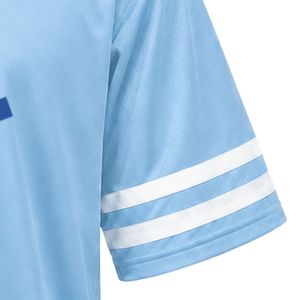 เสื้อกีฬาปักลายวีเนคสีฟ้าอ่อน แขนสั้น ลายทางสีขาว เสื้อทีมกีฬาน้ำหนักเบา ชุดทีม - Product Image 2