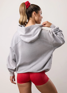 Sweat-shirt à capuche oversize gris clair pour femme, en molleton doux, décontracté, pour tous les jours, mode hiver - Product Image 3