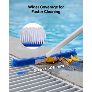 Kit di Pulizia per Piscine e Vasche Idromassaggio con 2 Testine Spazzola Staccabili da 20 Pollici / 5,5 Pollici, 2 Reti per Skimmer, 4 Pezzi per Piscine Interrate/Fuori Terra - Product Image 5