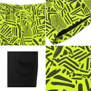 Short de bain imprimé personnalisé pour hommes, short de plage à séchage rapide avec cordon de serrage, poche élastique à la taille pour la natation et le surf - Product Image 3