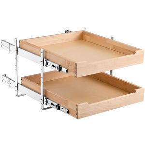 Organizzatore per Armadio a 2 Livelli, 20" L x 21" P, Cassetto Scorrevole in Legno Resistente con Chiusura Morbida per Camera da Letto - Product Image 6